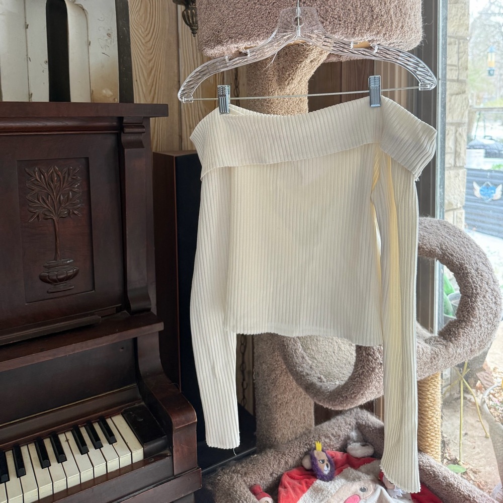 Wild Fable Ribbed Ivory Top